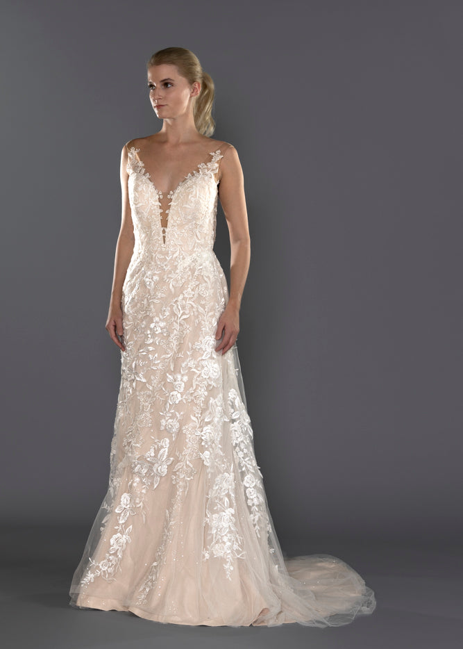 Wedding Gown Fit & flare V-neckline Moloty A168